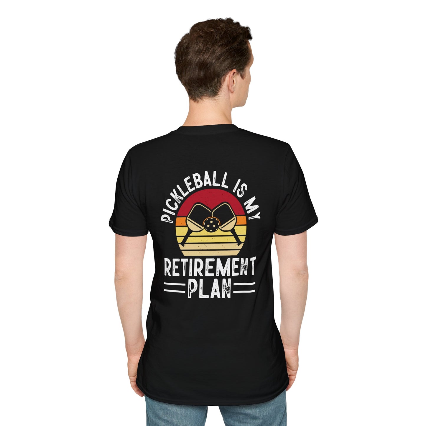 Men's Durable Pickleball T-shirt - Pickleball Is My Retirement Plan