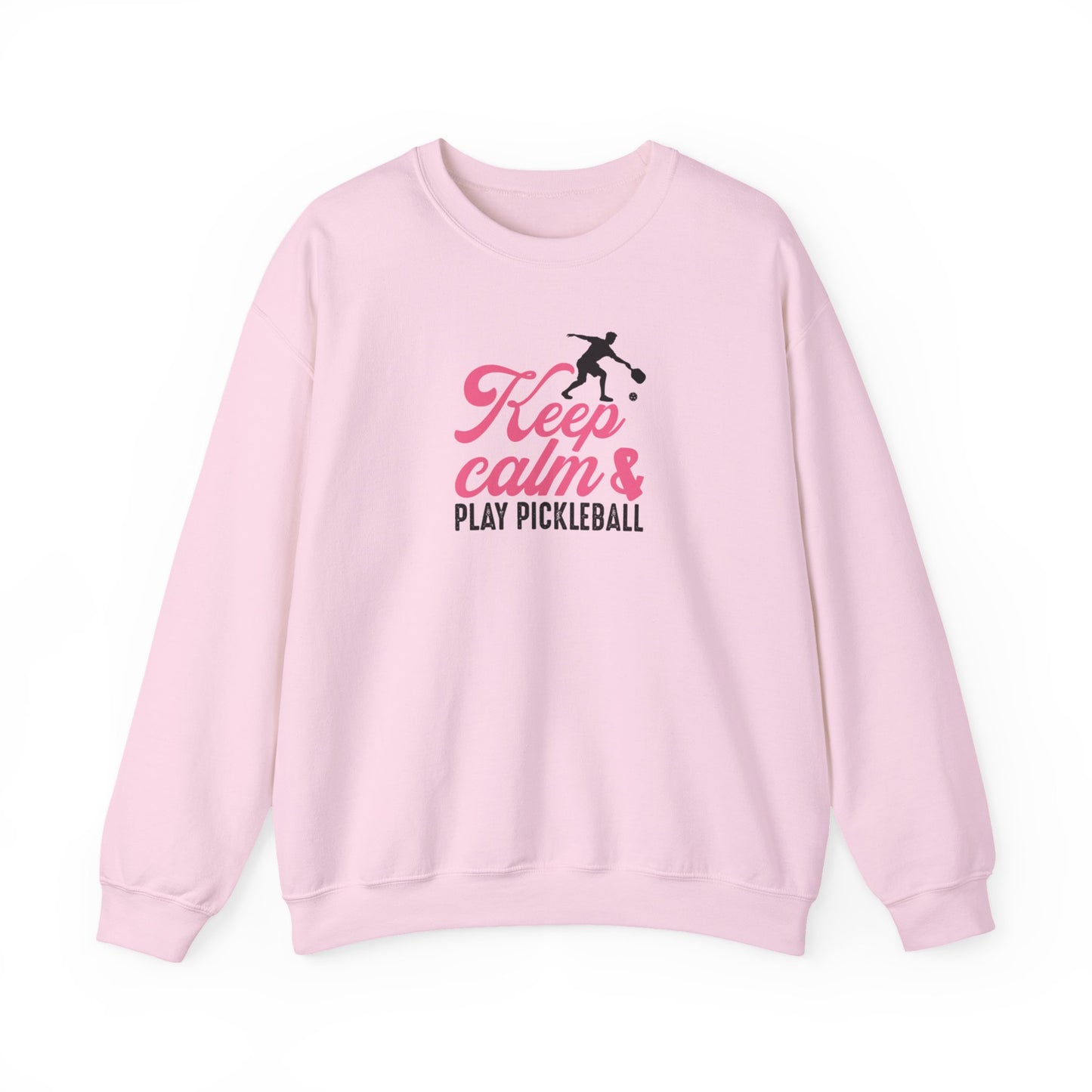 Women's Soft Pickleball Sweatshirt - Keep Calm & Play Pickleball Pink