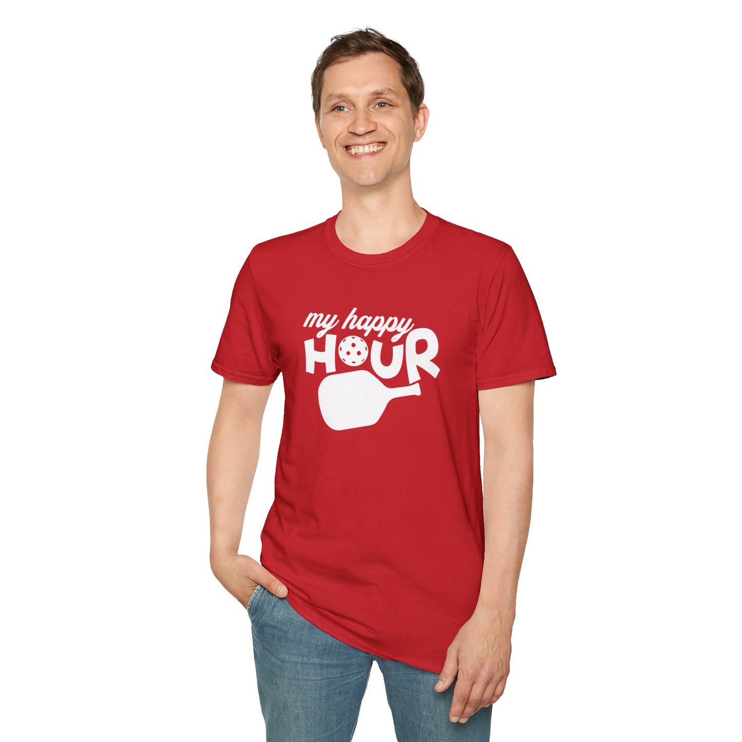 Men's Soft Pickleball T-shirt - My Happy Hour