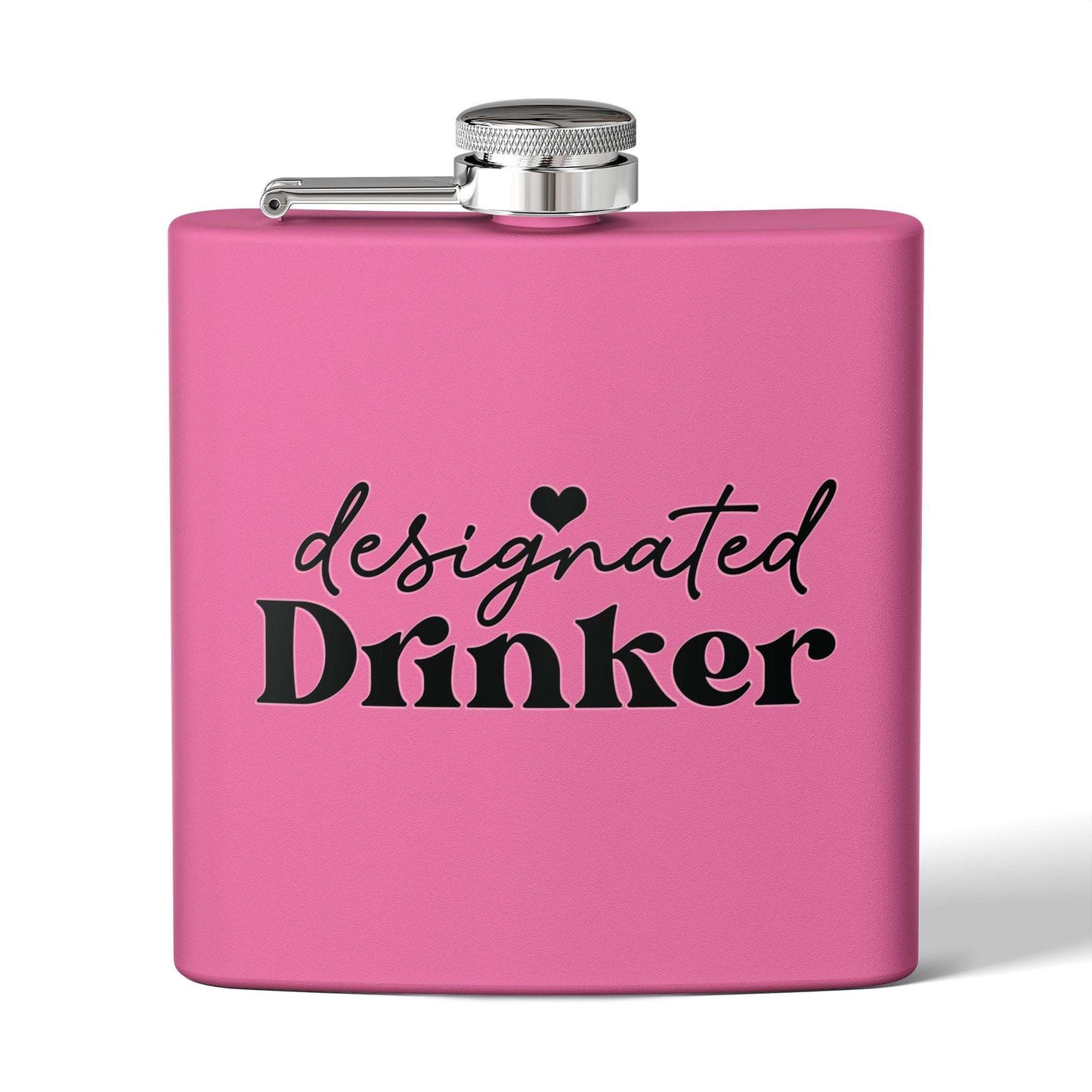 Pickleball Playful Flask - Designated Drinker Pink