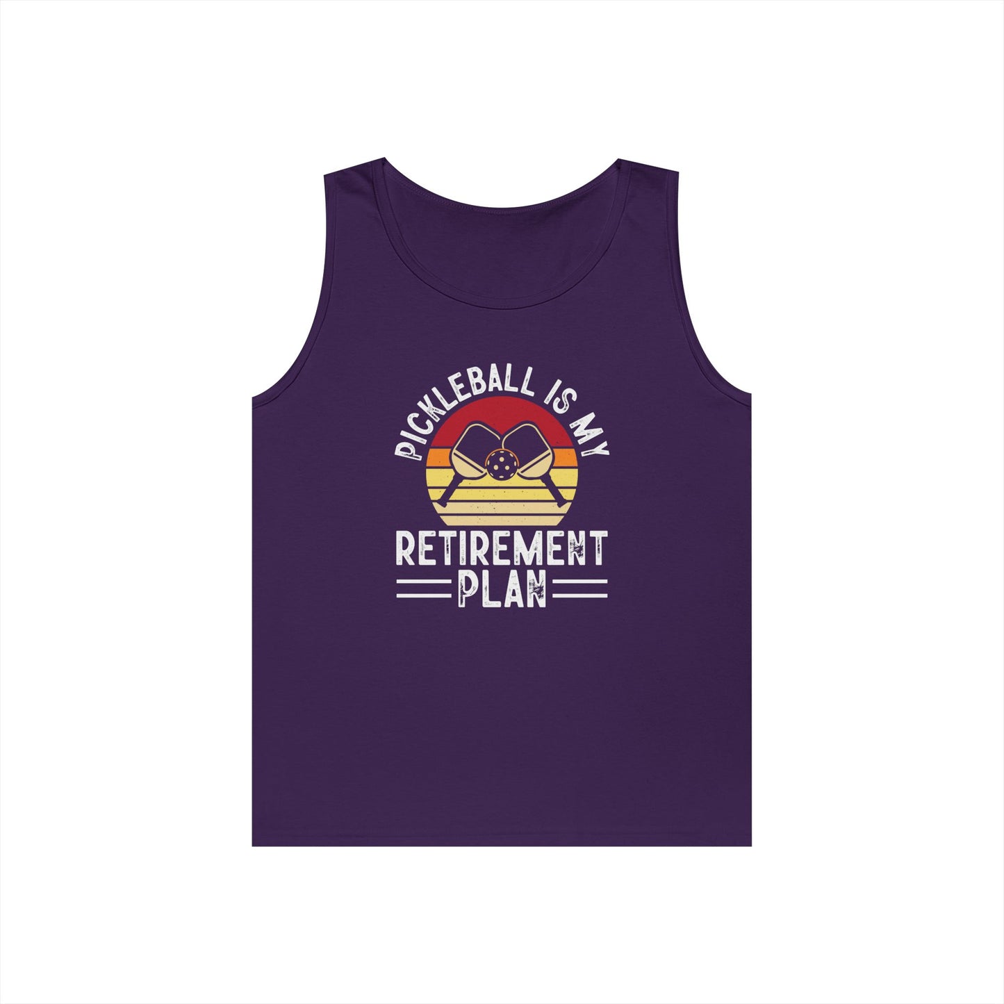 Men's Comfy Pickleball Tank Top - Pickleball Is My Retirement Plan Purple