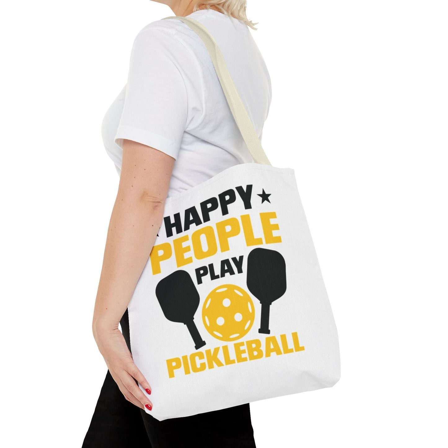 Pickleball Unique Tote Bag - Happy People Play Pickleball
