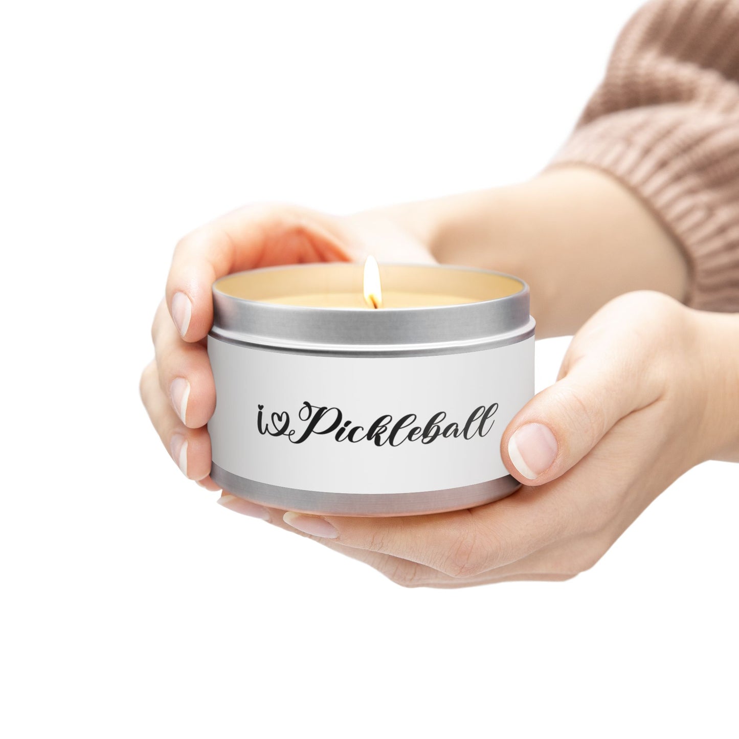 Pickleball Stylish Tin Can Candle - I Heart Pickleball