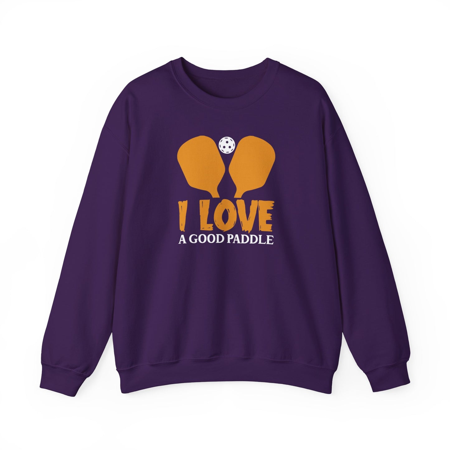 Men's Funny Pickleball Sweatshirt - I Love a Good Paddle Purple