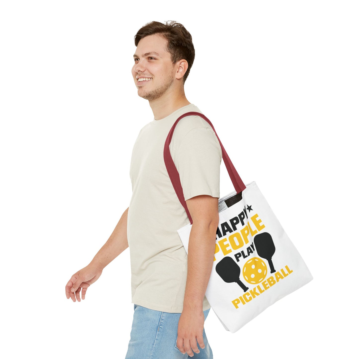 Pickleball Unique Tote Bag - Happy People Play Pickleball