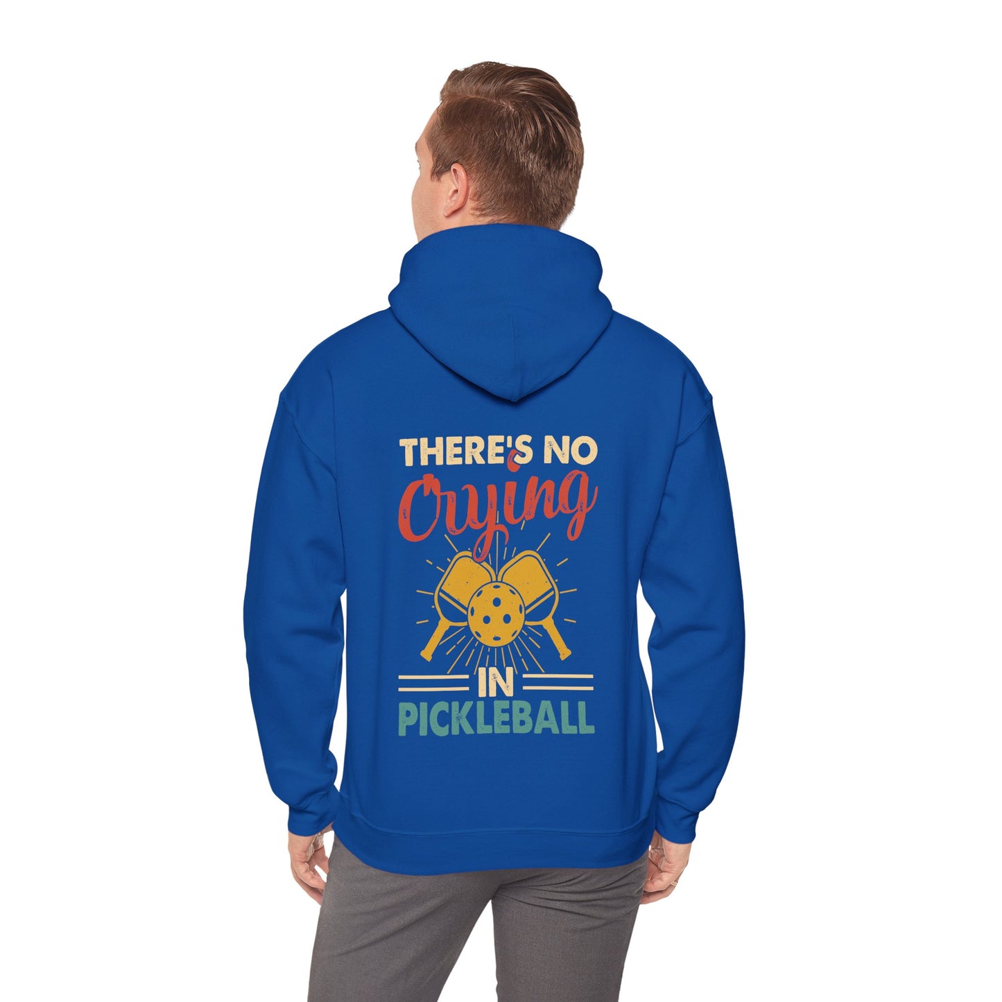 Men's Bold Pickleball Hoodie - There's No Crying in Pickleball