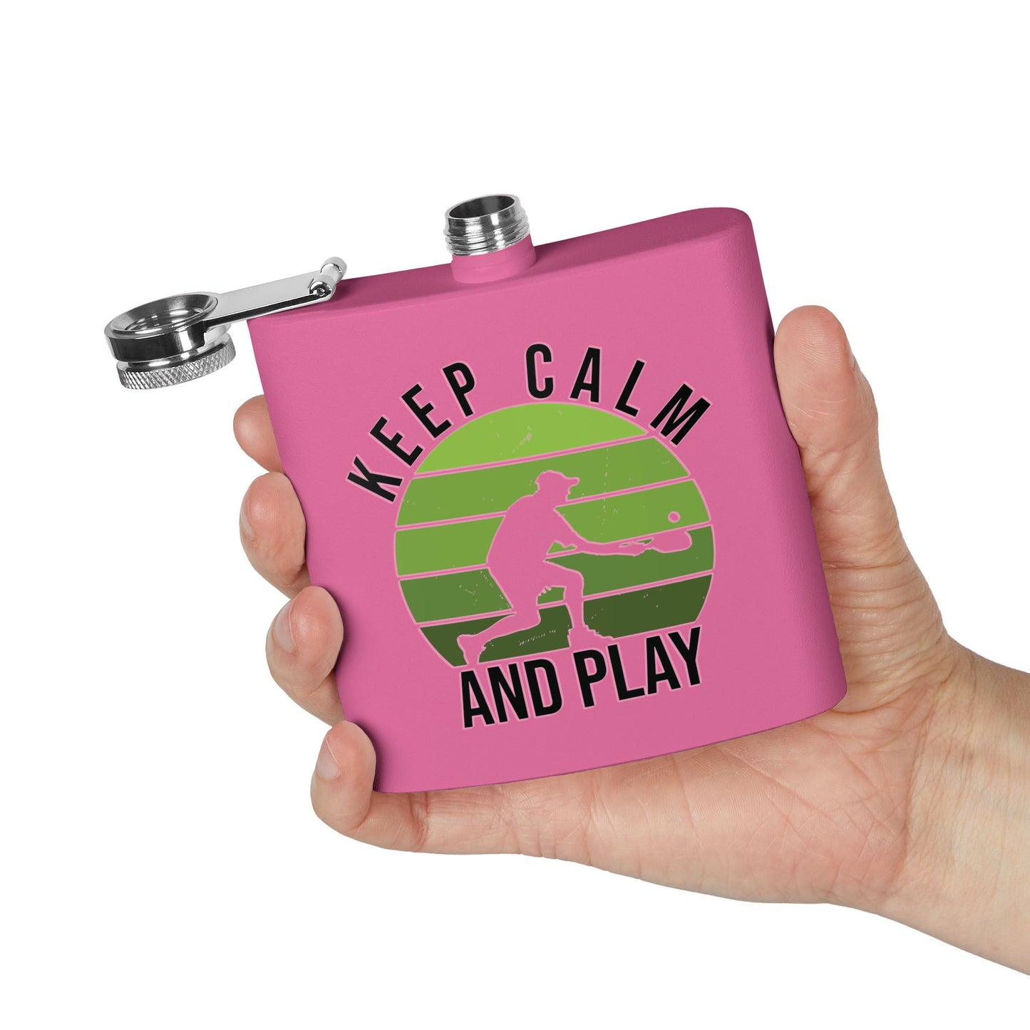 Pickleball Funny Flask - Keep Calm and Play
