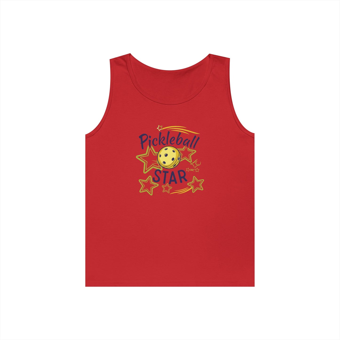 Women's Comfy Pickleball Tank Top - Pickleball Star Red