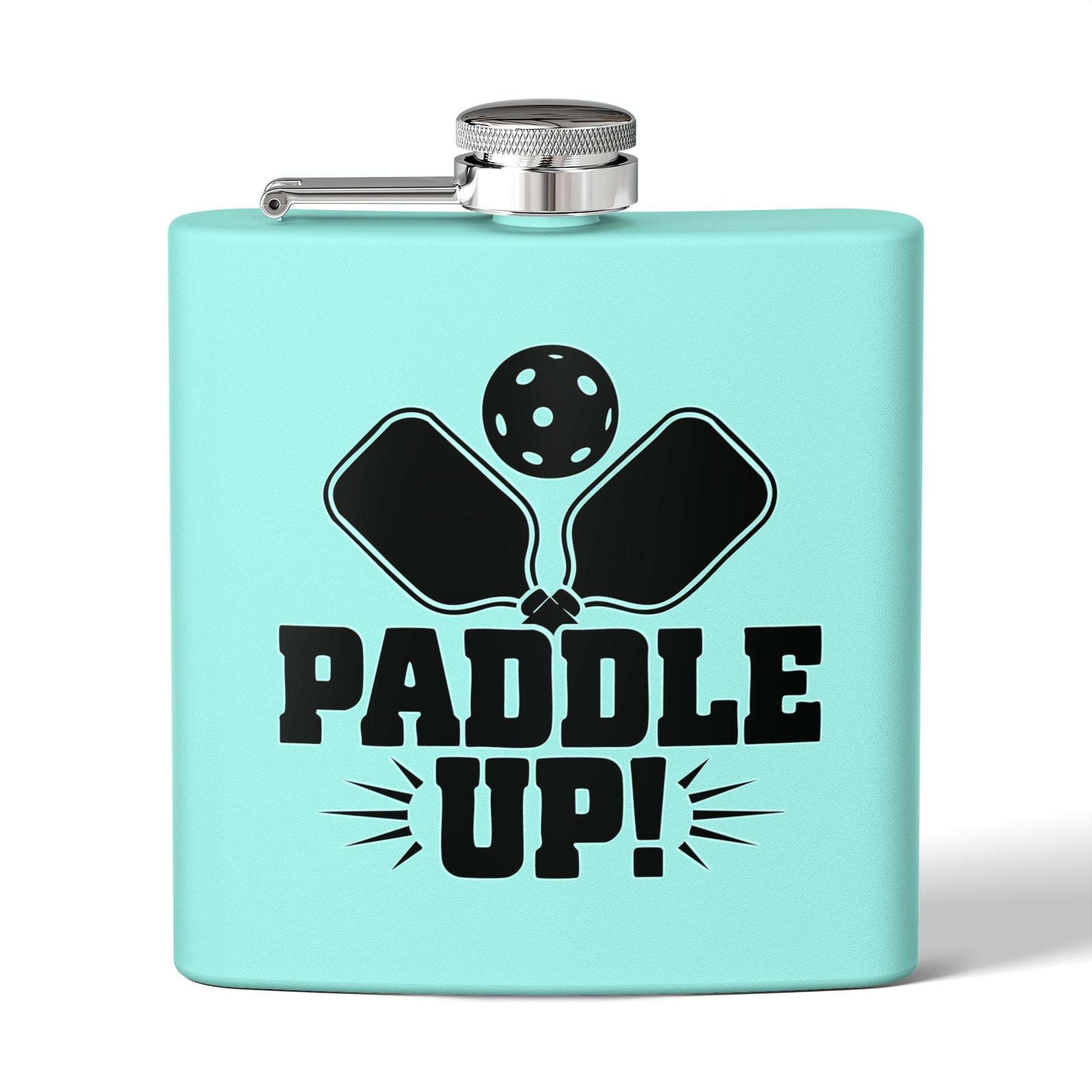 Pickleball Stylish Flask - Paddle Up Teal