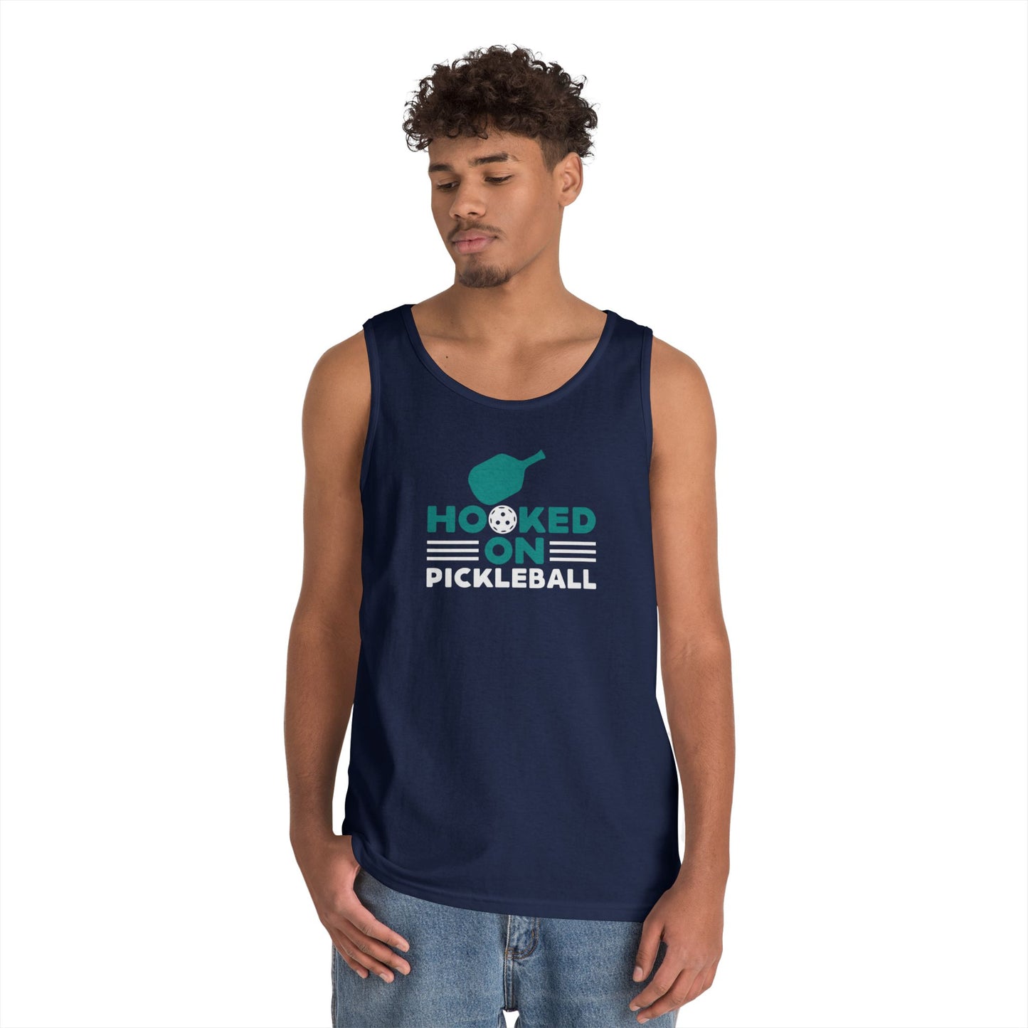Men's Durable Pickleball Tank Top - Hooked on Pickleball