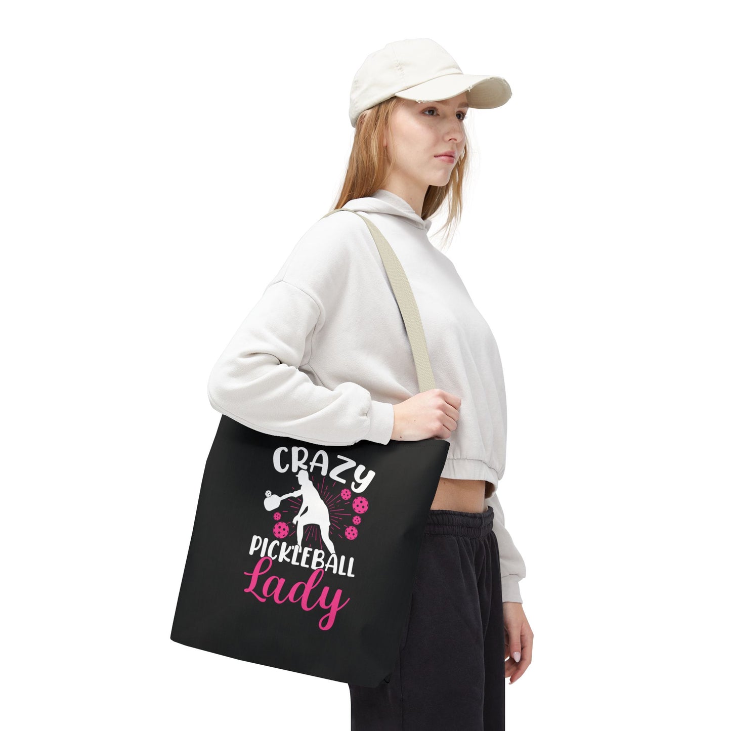 Pickleball Funny Tote Bag - Crazy Pickleball Lady