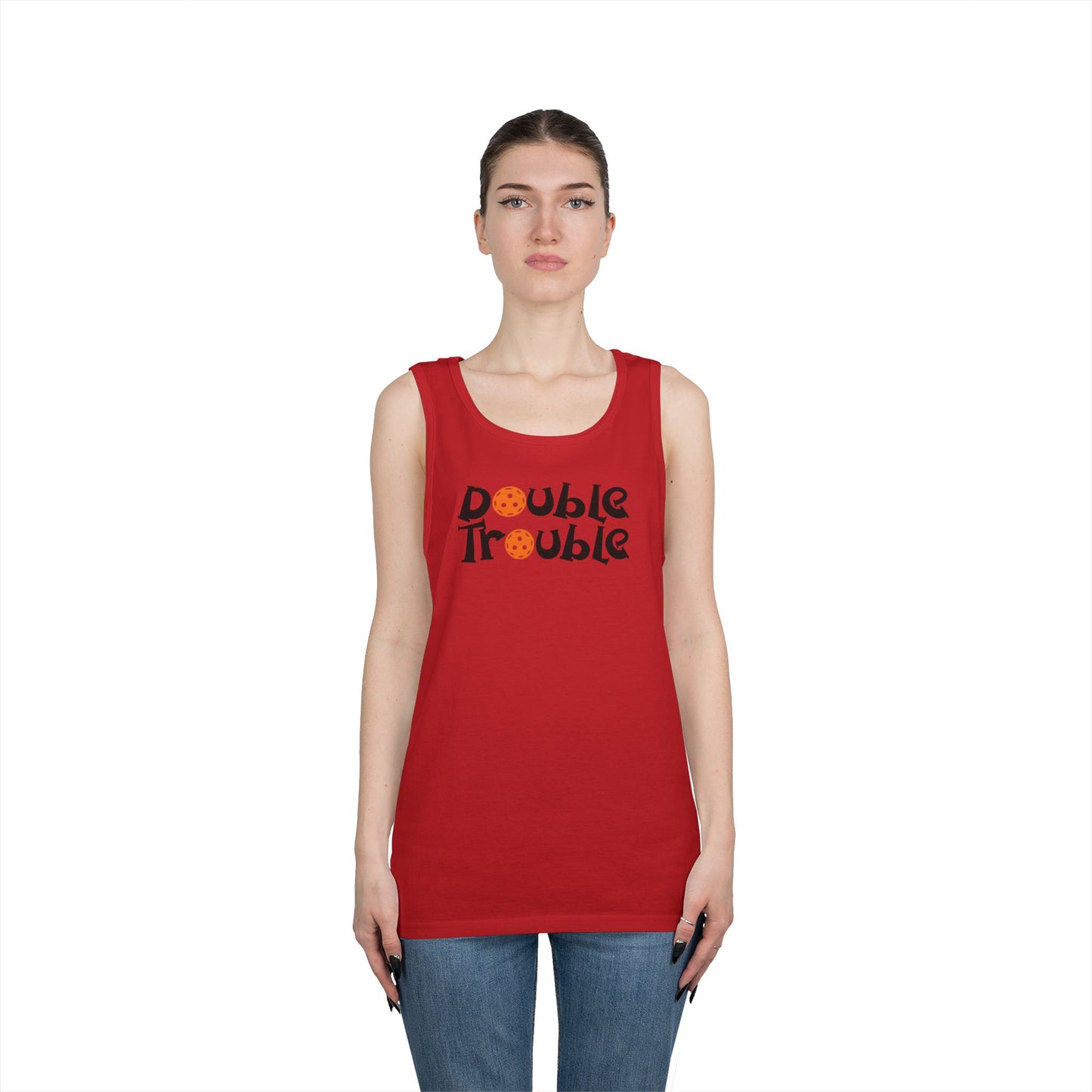 Women's Funny Pickleball Tank Top - Double Trouble