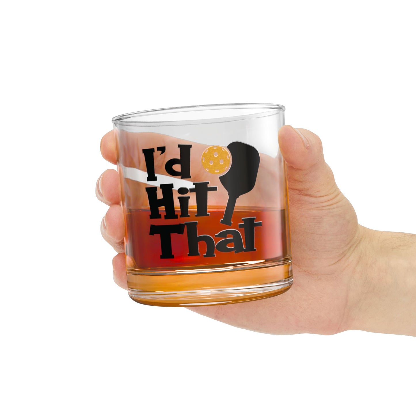 Pickleball Cool Rocks Glass - I'd Hit That