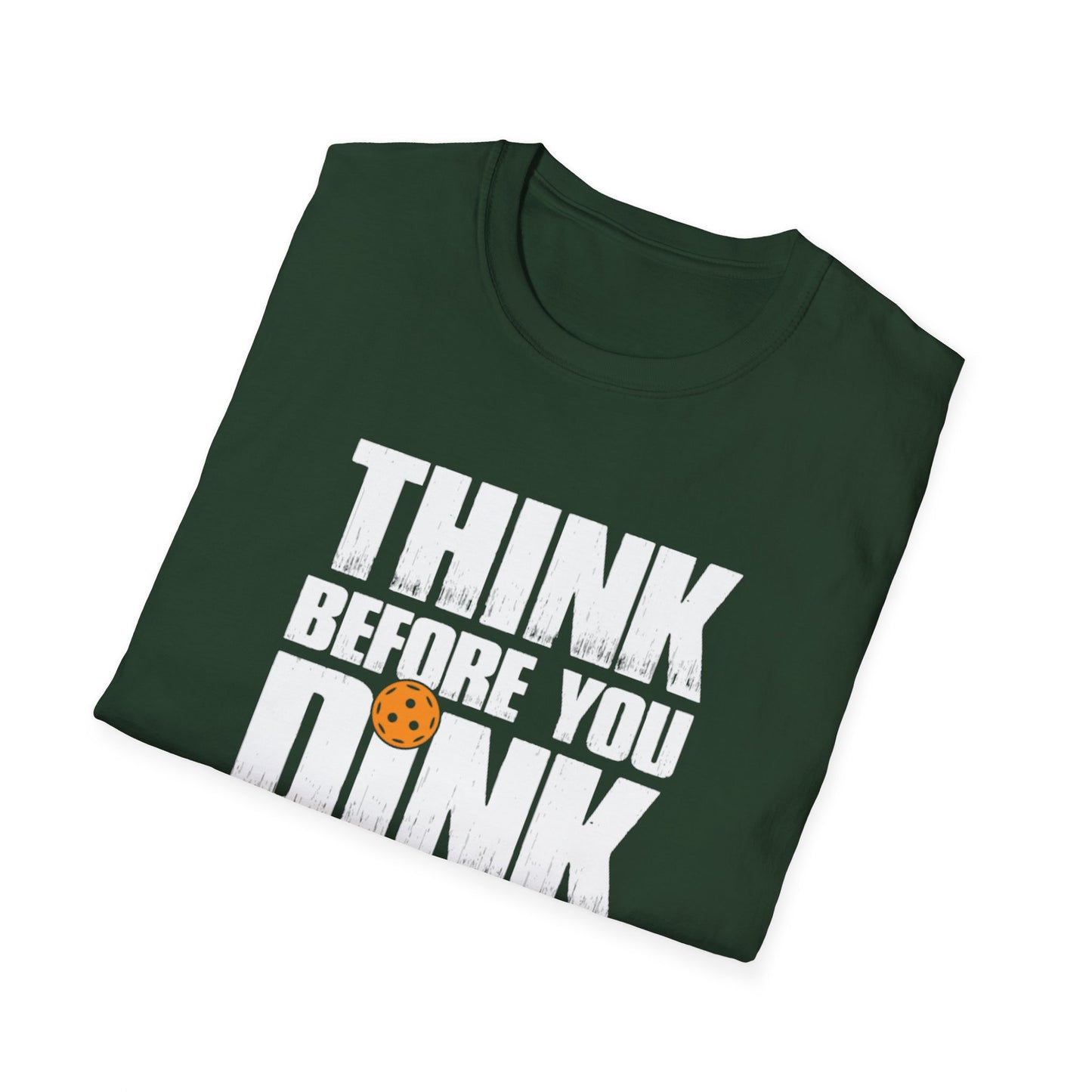 Men's Soft Pickleball T-shirt - Think Before You Dink