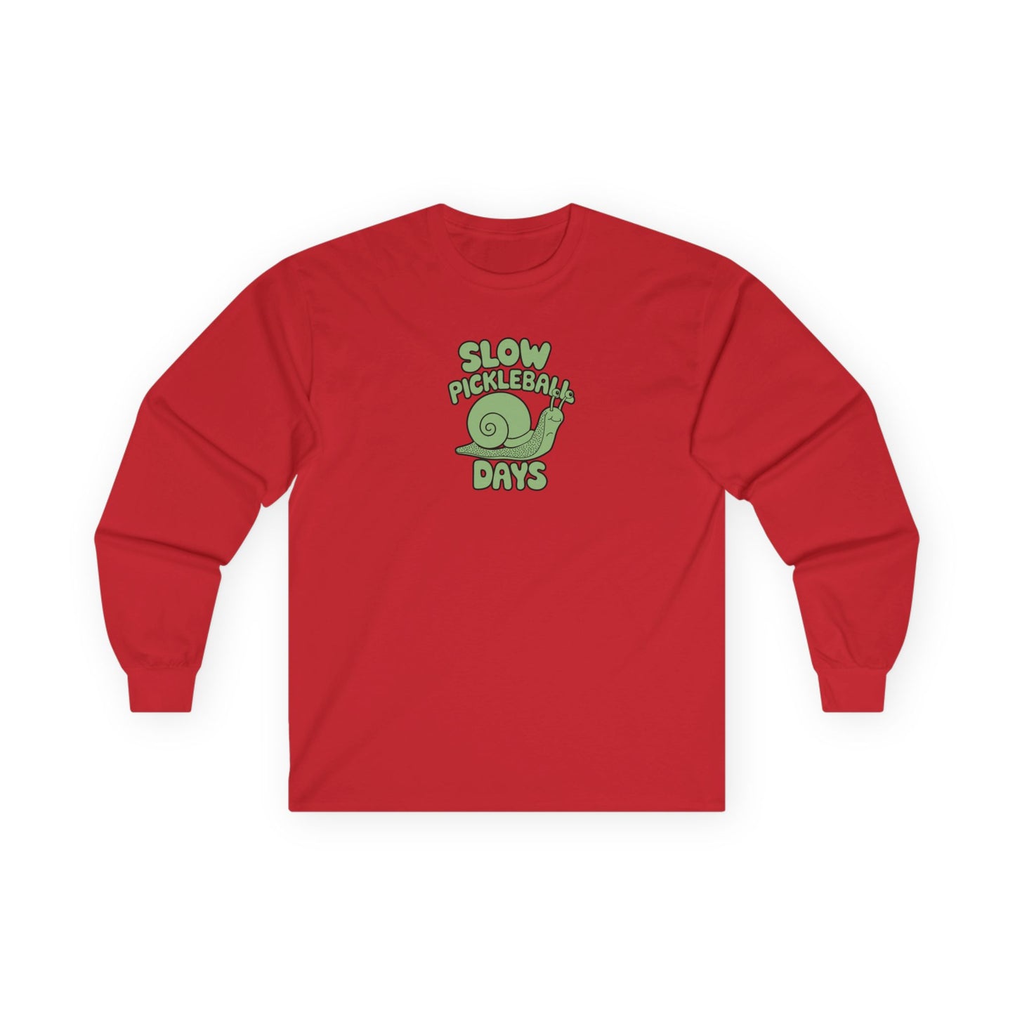 Men's Lightweight Pickleball Long Sleeves top - Slow Pickleball Days Red