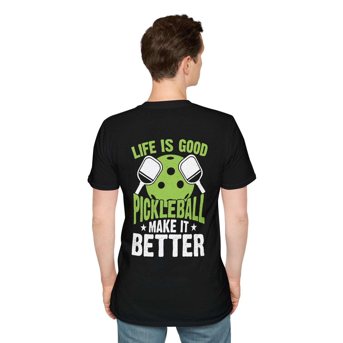 Men's Pickleball T-shirt - Life Is Good Pickleball Make It Better