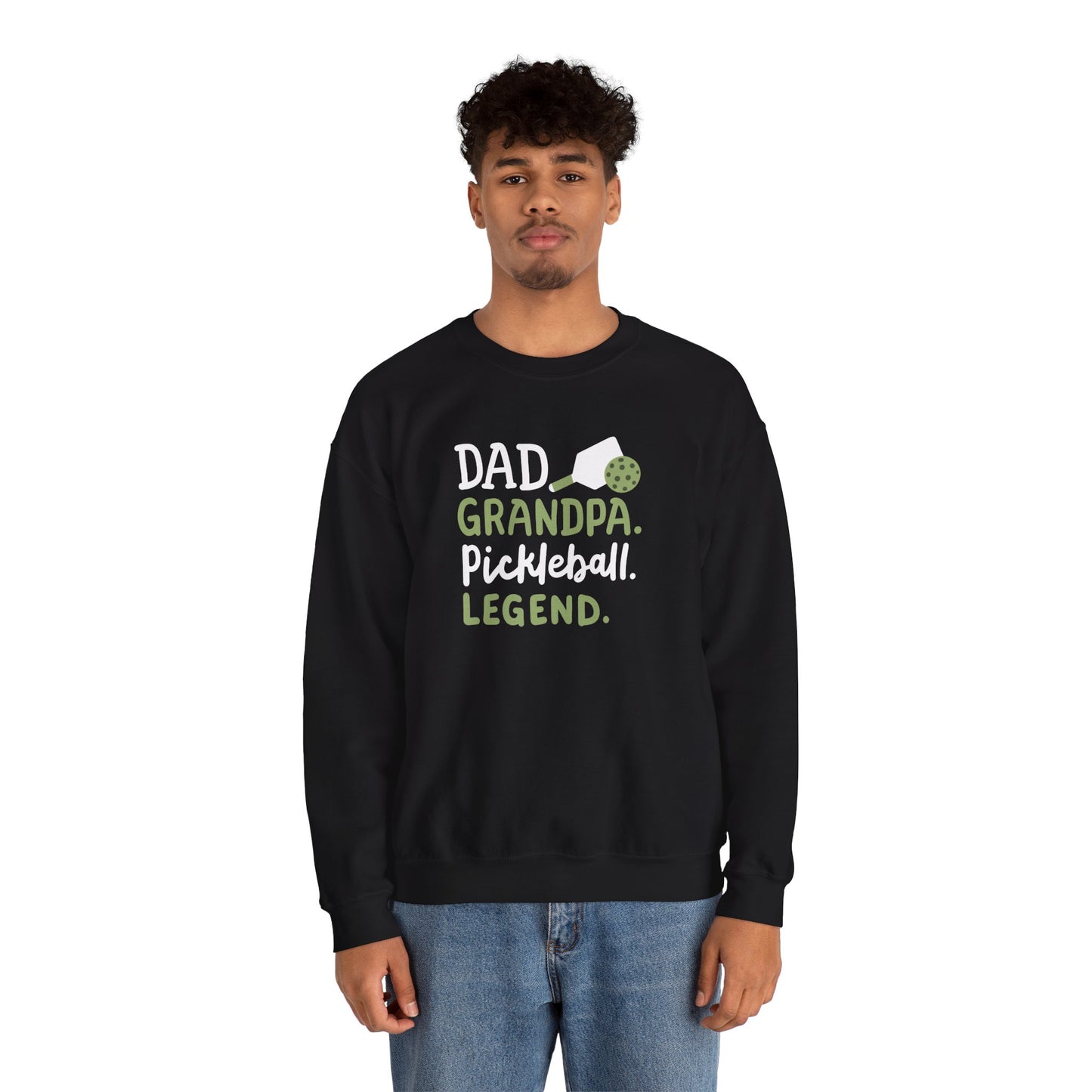 Men's Soft Pickleball Sweatshirt - Dad Grandpa Pickleball Legend