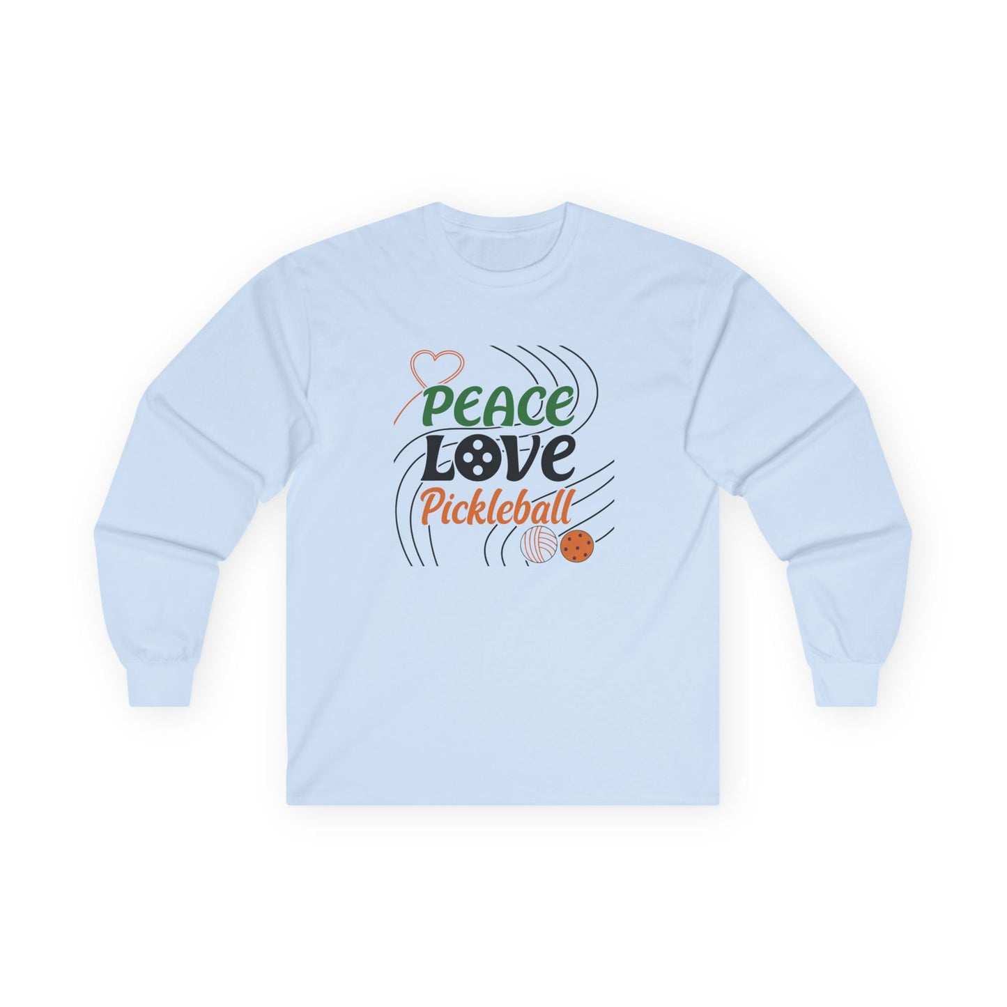 Women's Stylish Pickleball Long Sleeves top - Peace Love Pickleball Blue