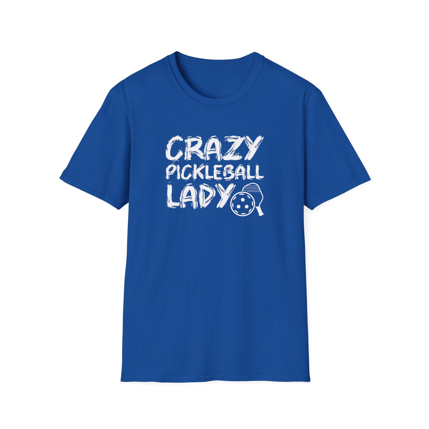Women's Unique Pickleball T-shirt - Crazy Pickleball Lady Royal