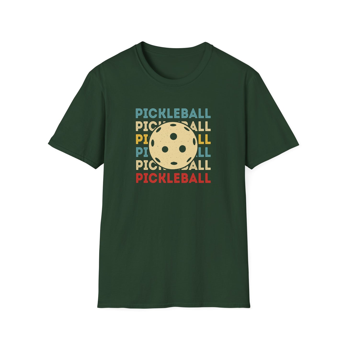 Men's Fun Pickleball T-shirt - Pickleball and Ball Green