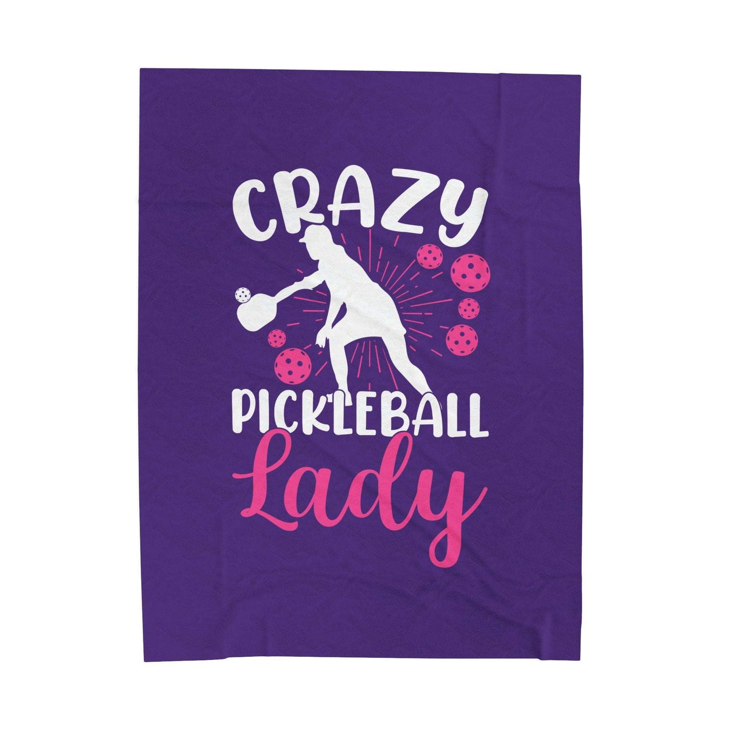 Pickleball Stylish Blanket - Crazy Pickleball Lady Purple