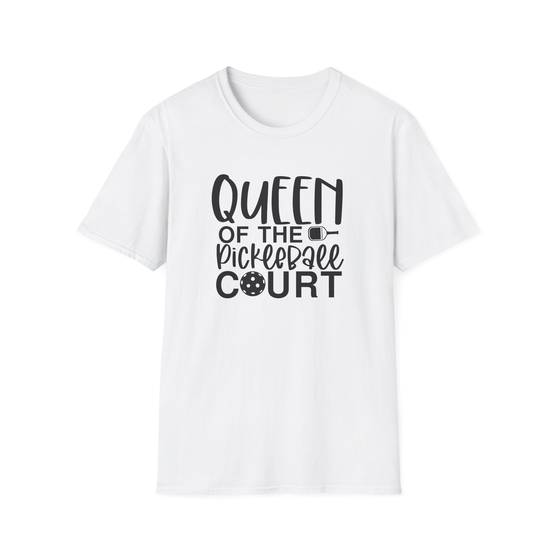 Women's Lightweight Pickleball T-shirt - Queen of the Pickleball Court White