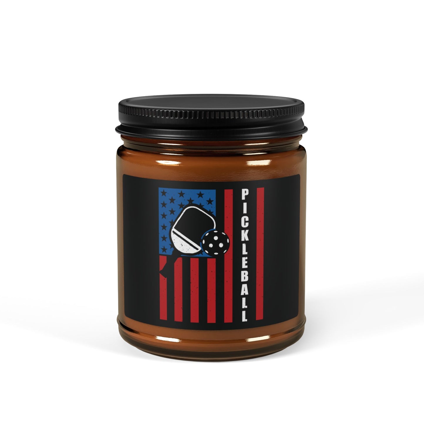 Pickleball Cool Candle - Pickleball with American Flag Amber
