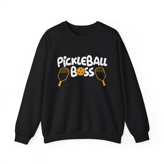 Women's Funny Pickleball Sweatshirt - Pickleball Boss Black