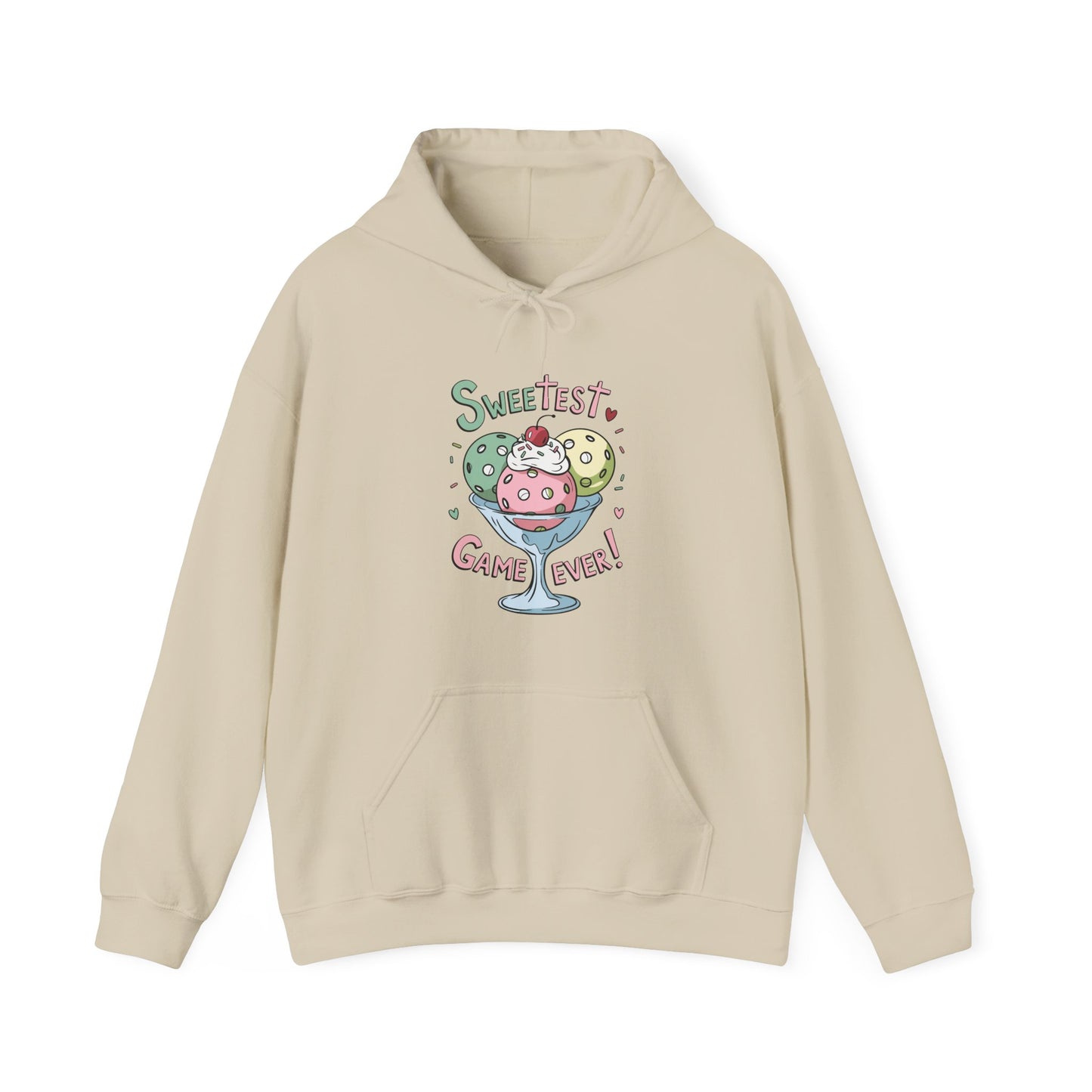Women's Comfy Pickleball Hoodie - Sweetest Game Ever Beige