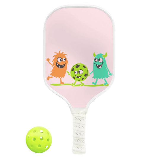 Pickleball Cute Paddle - Pickleball Monsters White