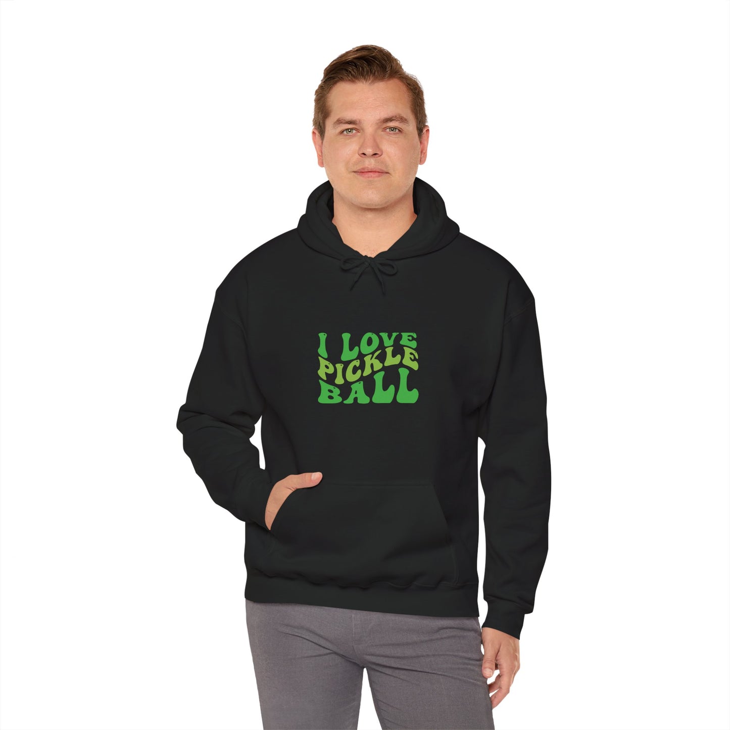 Men's Stylish Pickleball Hoodie - I Love Pickleball