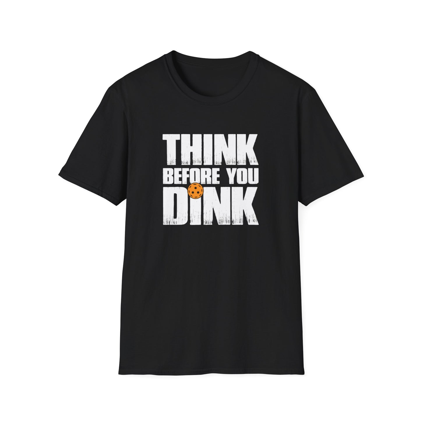 Men's Soft Pickleball T-shirt - Think Before You Dink Black
