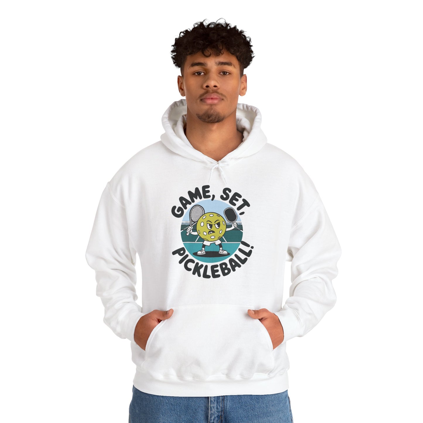 Men's Comfy Pickleball Hoodie - Game, Set, Pickleball