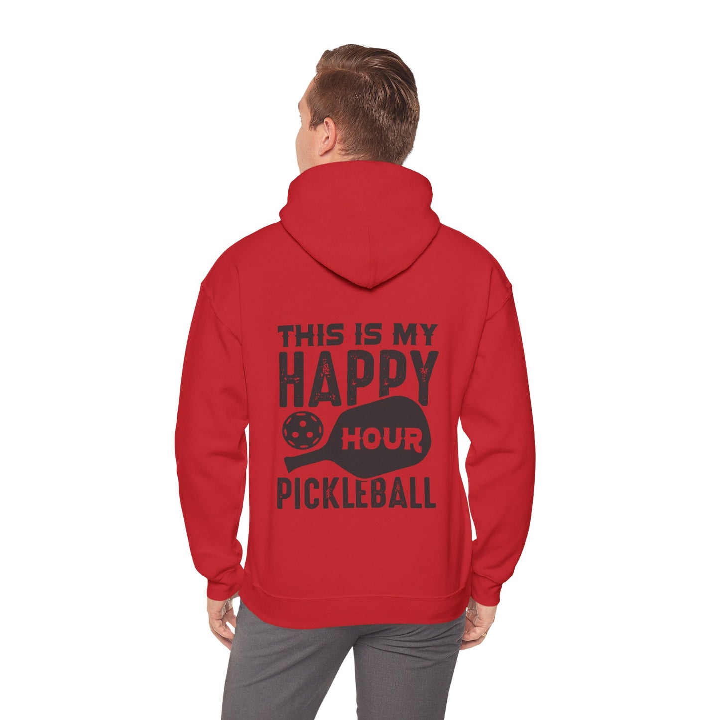 Men's Soft Pickleball Hoodie - This Is My Happy Hour Pickleball