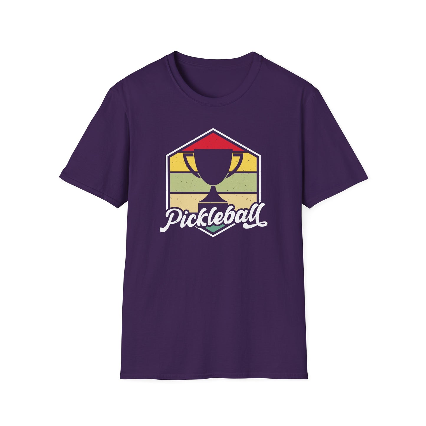 Men's Eye-Catching Pickleball T-shirt - Pickleball Retro Purple