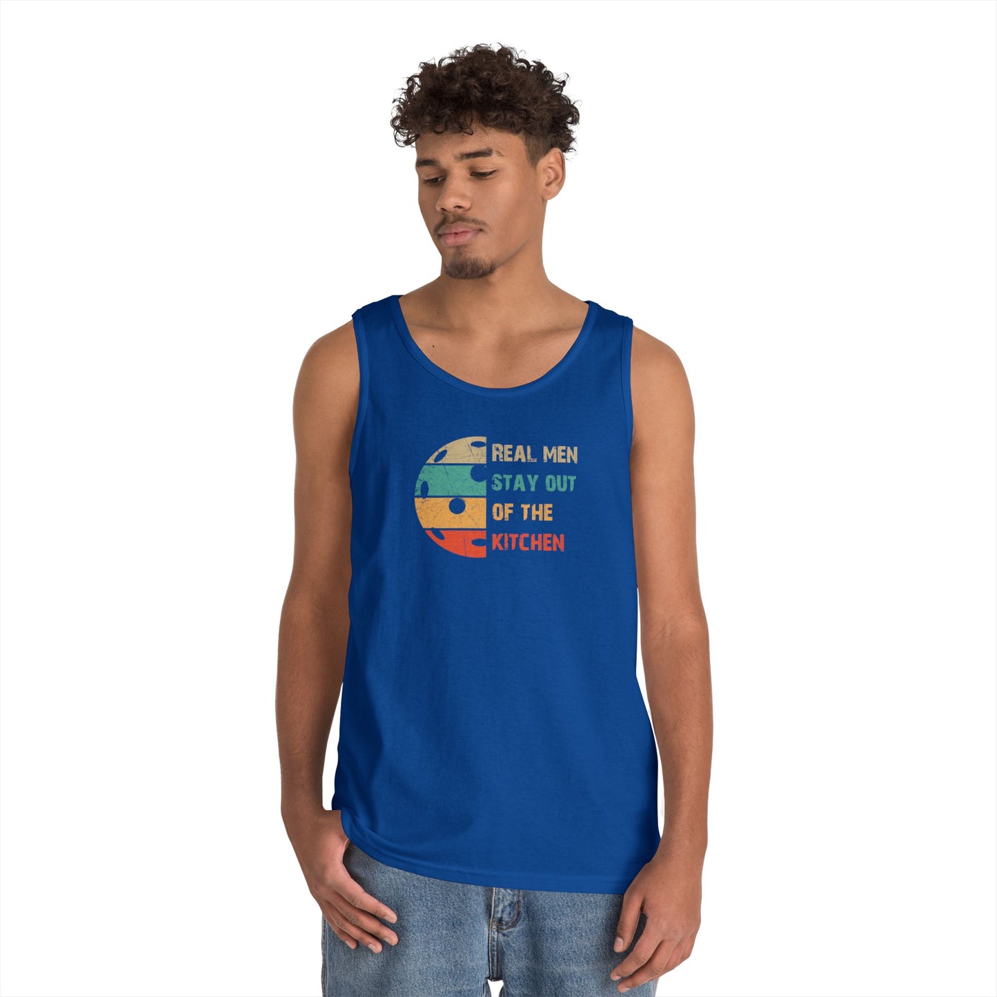 Men's Pickleball Tank Top - Real Men Stay Out of the Kitchen Retro