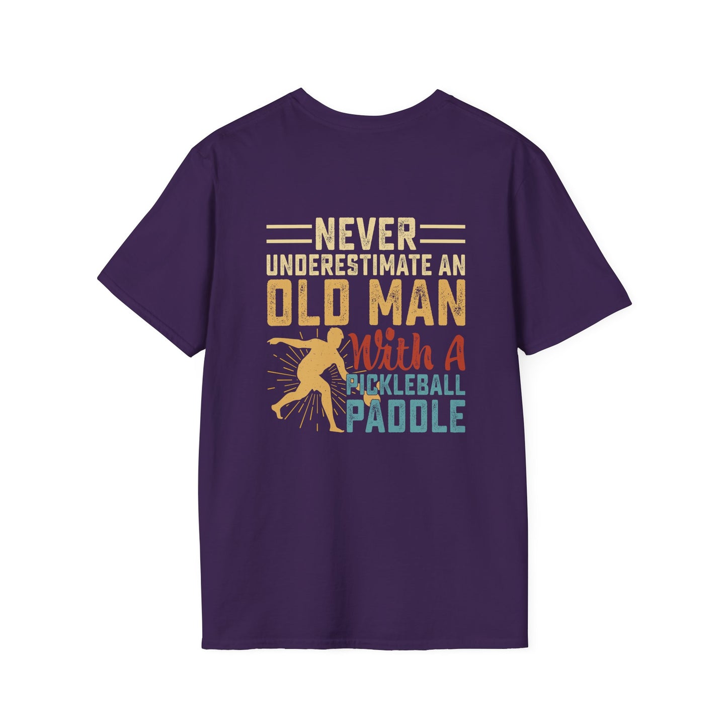 Men's Funny Pickleball T-shirt - Never Underestimate an Old Man