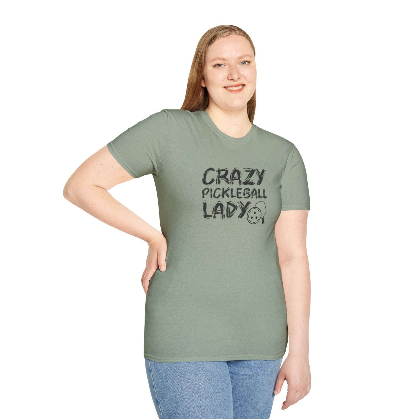 Women's Funny Pickleball T-shirt - Crazy Pickleball Lady