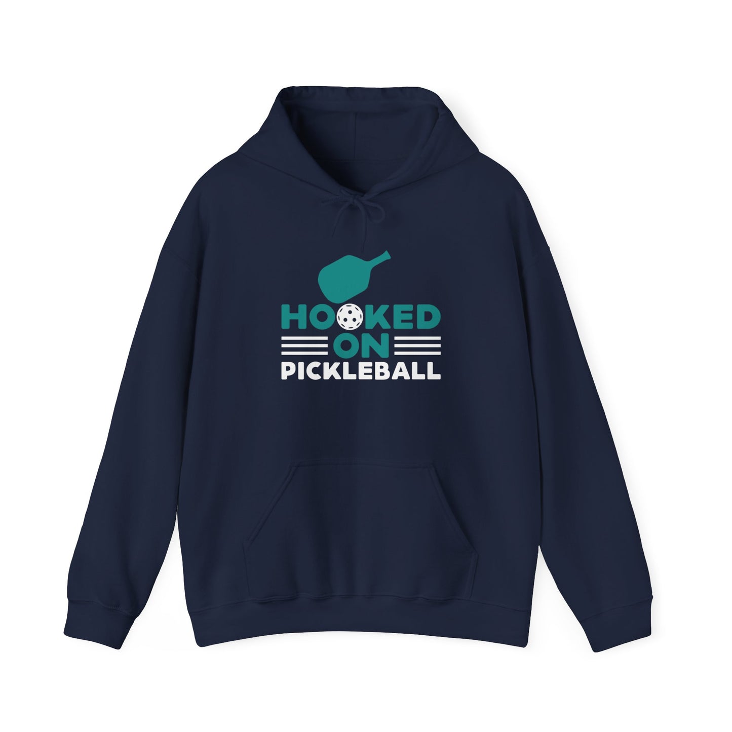 Men's Funny Pickleball Hoodie - Hooked on Pickleball Navy