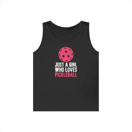 Women's Cute Pickleball Tank Top - Just A Girl Who Loves Pickleball Black