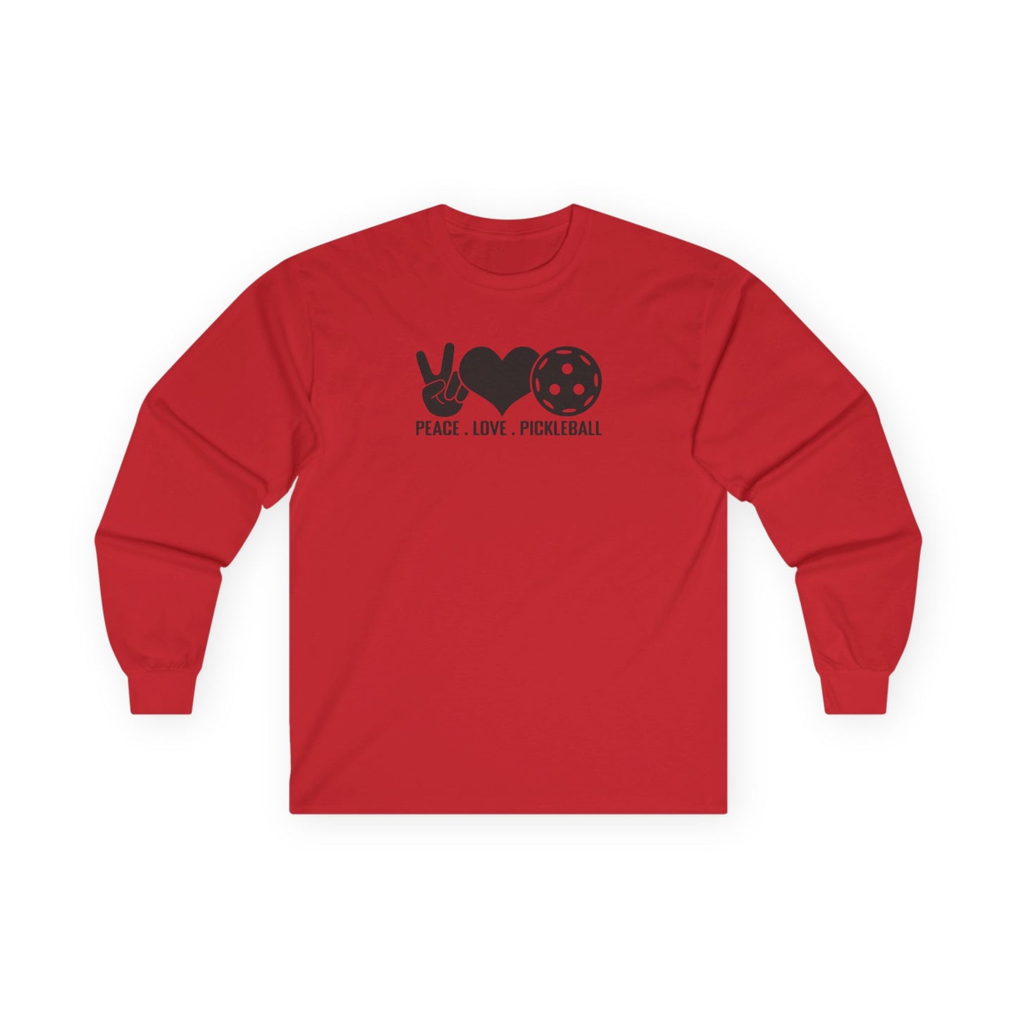 Men's Funny Pickleball Long Sleeves Top - Peace, Love, Pickleball S