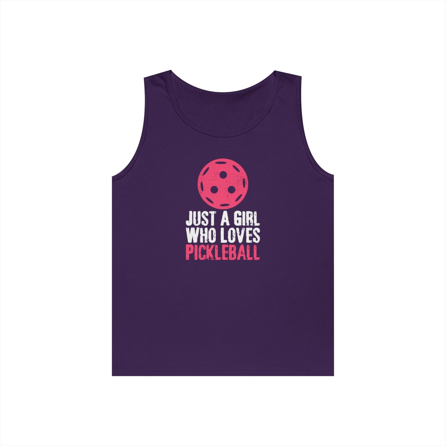 Women's Cute Pickleball Tank Top - Just A Girl Who Loves Pickleball Purple