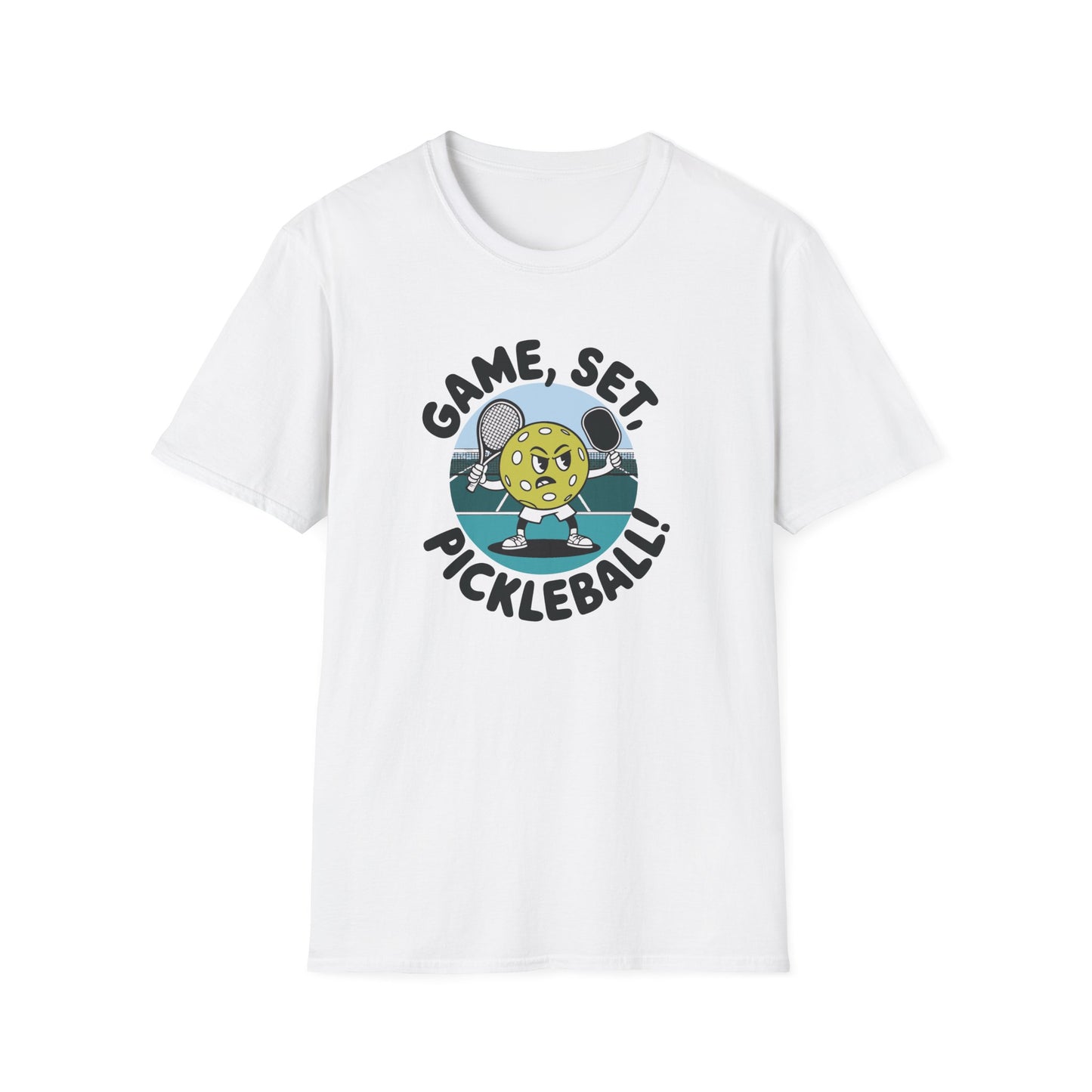 Men's Soft Pickleball T-shirt - Game, Set, Pickleball White