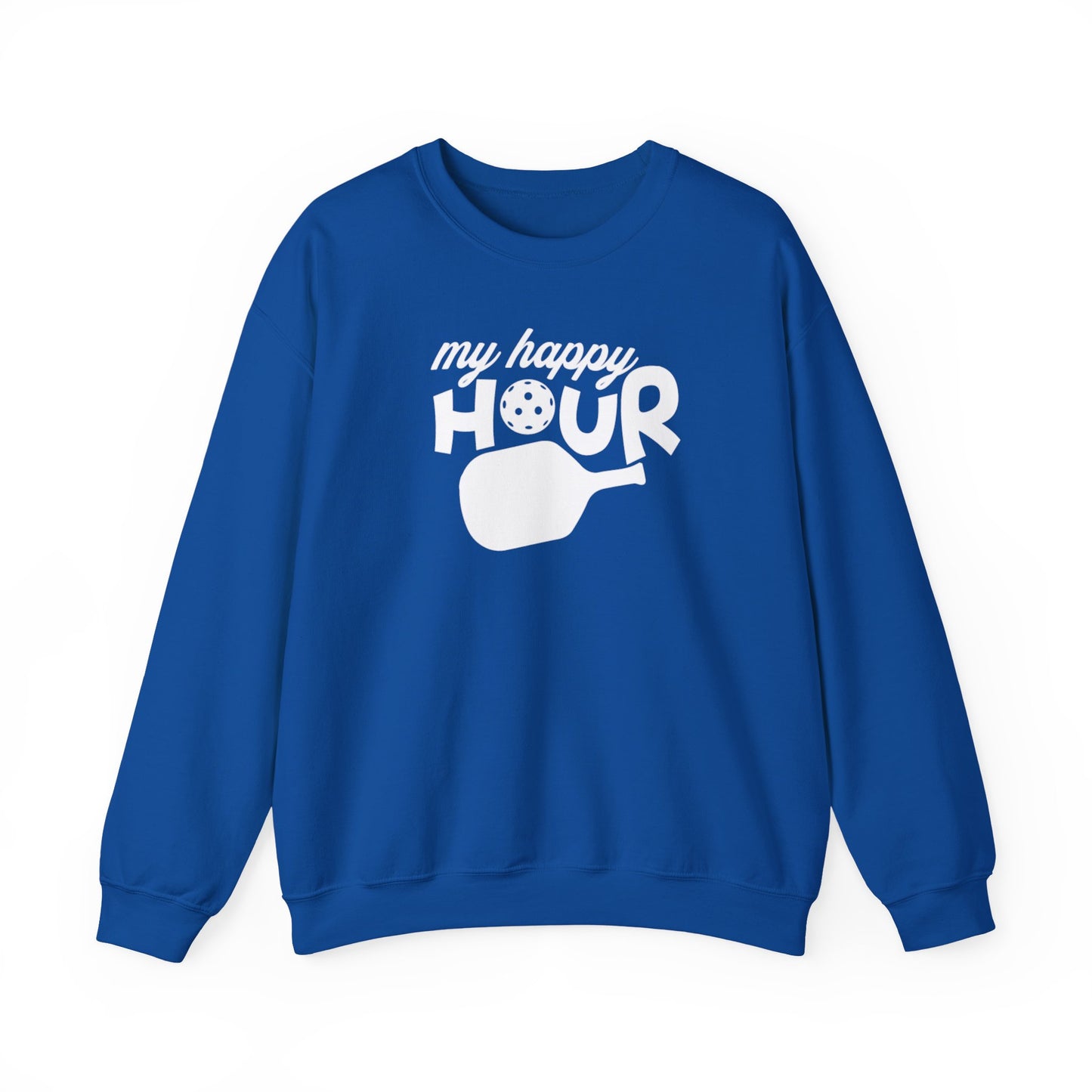 Men's Soft Pickleball Sweatshirt - My Happy Hour Royal