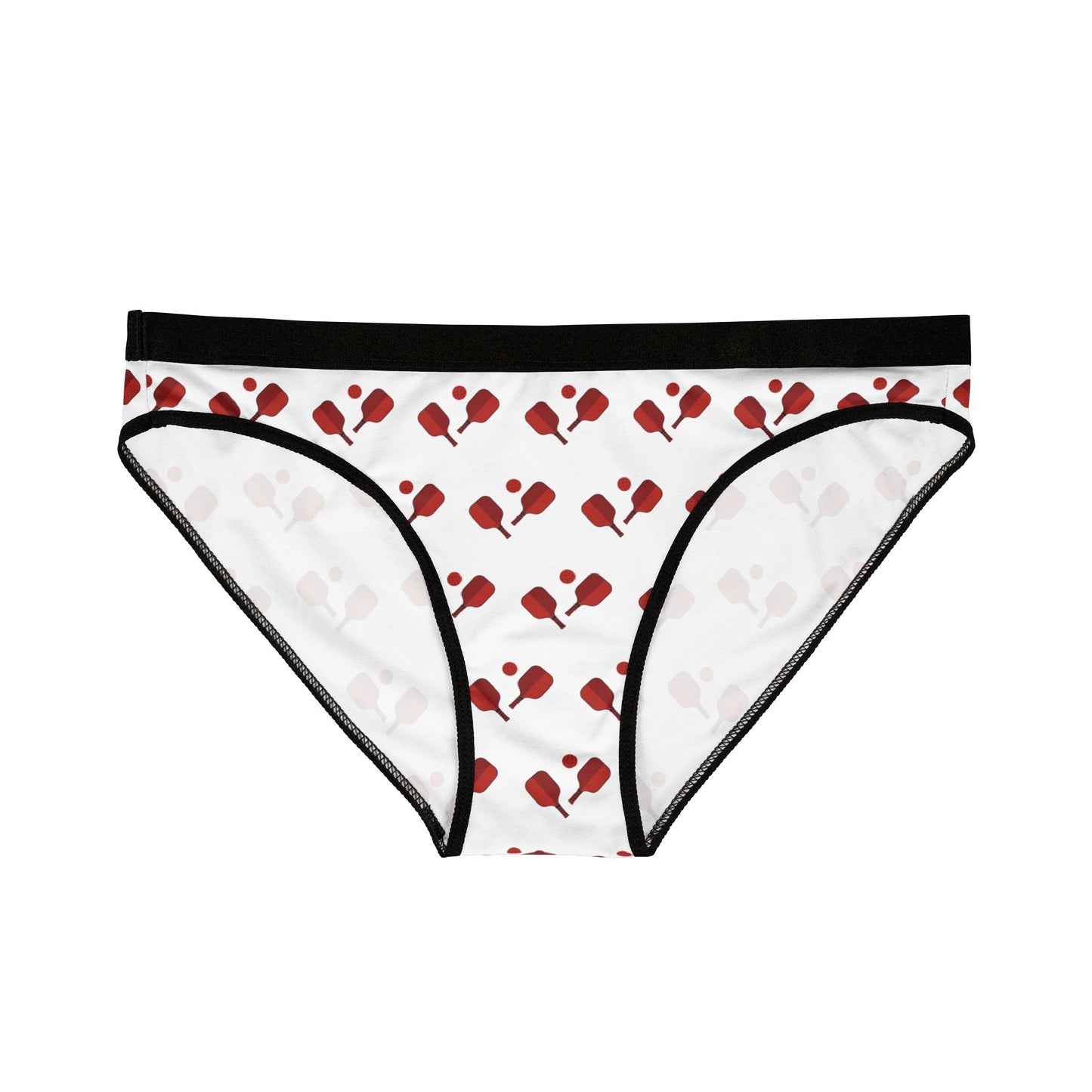 Women's Comfy Pickleball Brief - Red Paddles and Ball White