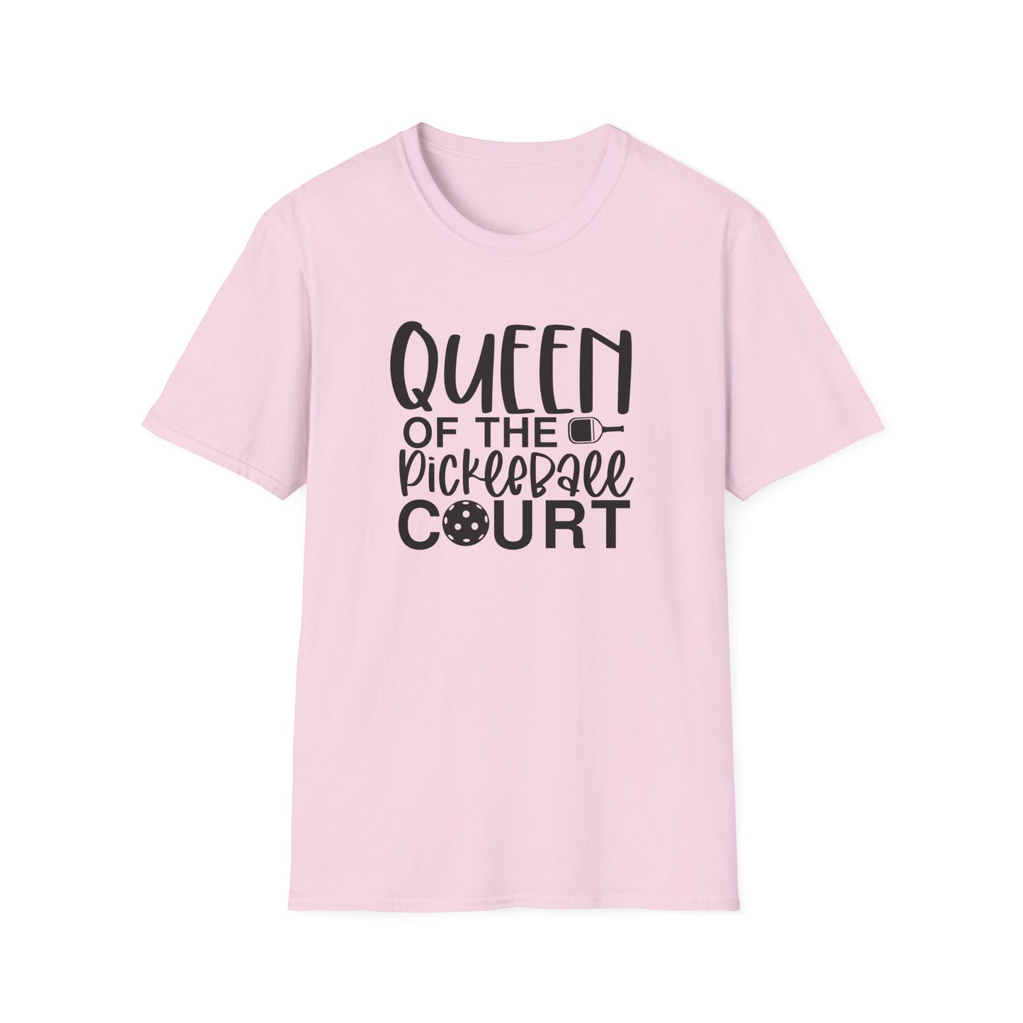 Women's Lightweight Pickleball T-shirt - Queen of the Pickleball Court Pink