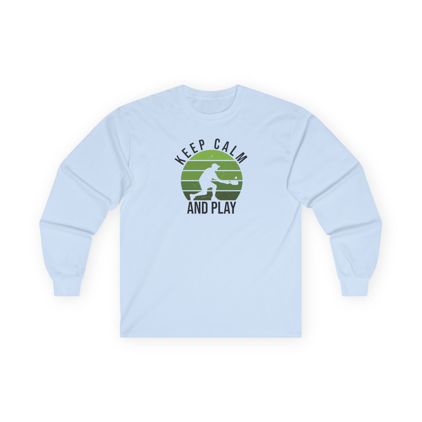 Women's Playful Pickleball Long Sleeves top - Keep Calm and Play Blue