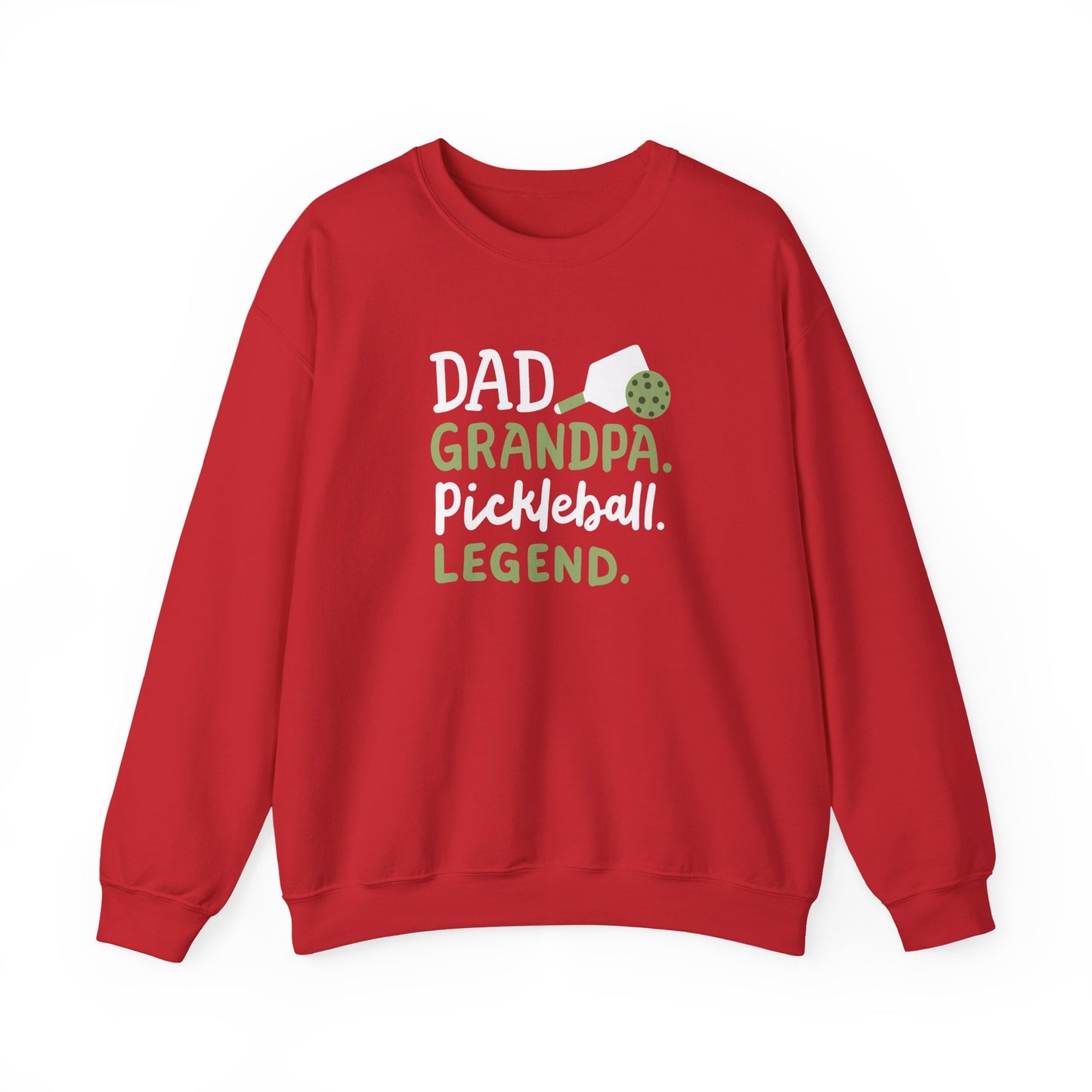 Men's Soft Pickleball Sweatshirt - Dad Grandpa Pickleball Legend Red