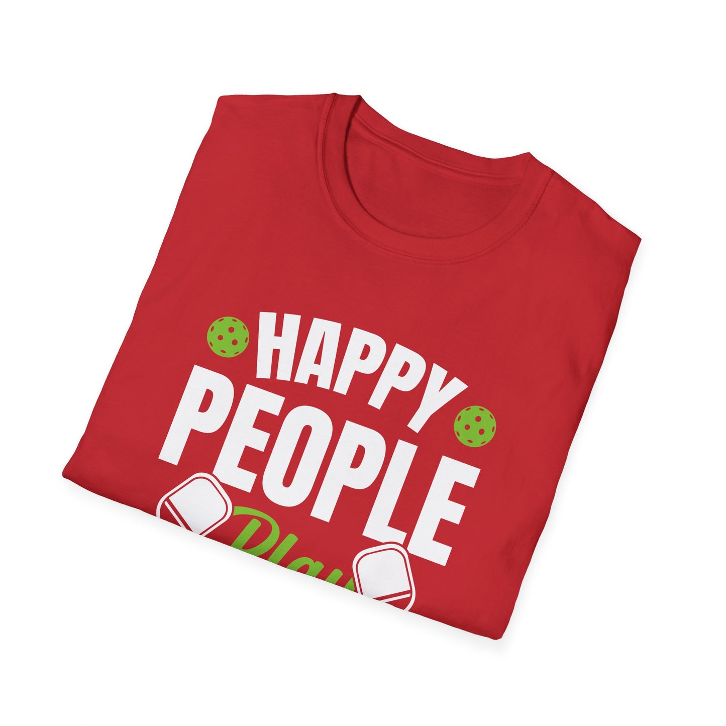 Women's Soft Pickleball T-shirt - Happy People Play Pickleball