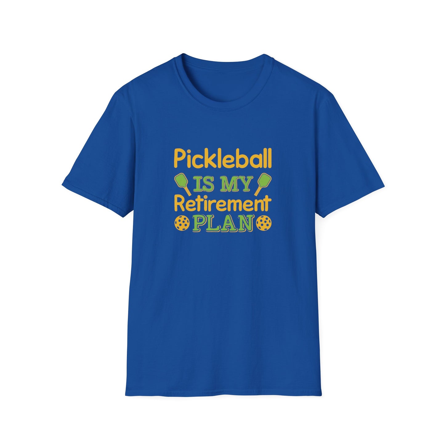 Men's Quirky Pickleball T-shirt - Pickleball Is My Retirement Plan Royal